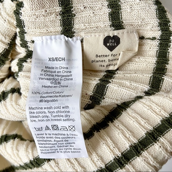 MADEWELL Green And Cream Striped Tie Tank Top XS - Picture 4 of 10